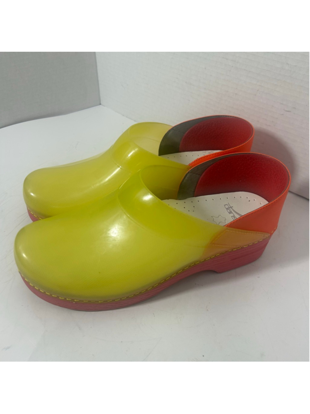 Dansko Translucent Mules Clogs Synthetic Multicolor Comfort Slip On Size 11.5
